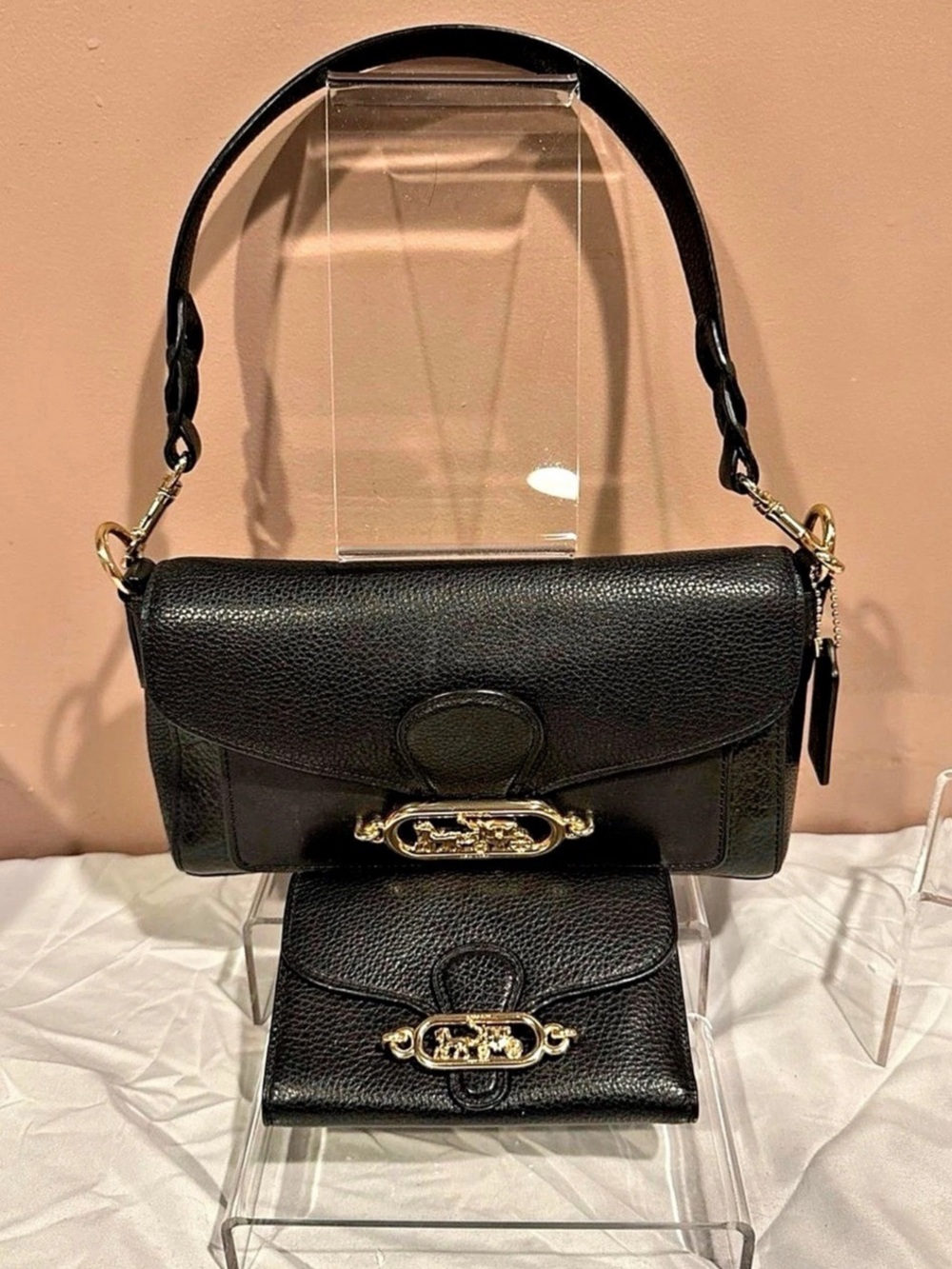 Coach Georgie Shoulder Bag and Wallet Set Black with Wallet